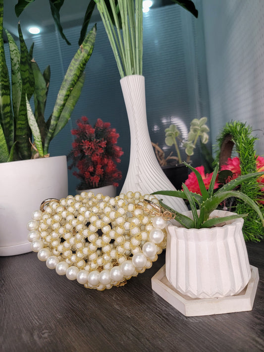 Half Moon Pearl Clutch