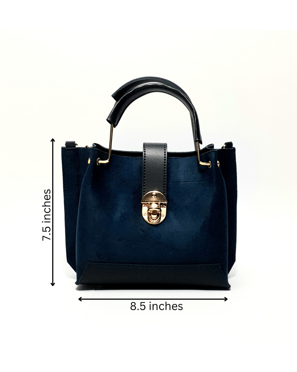 Suede Handbag - Dimensions 