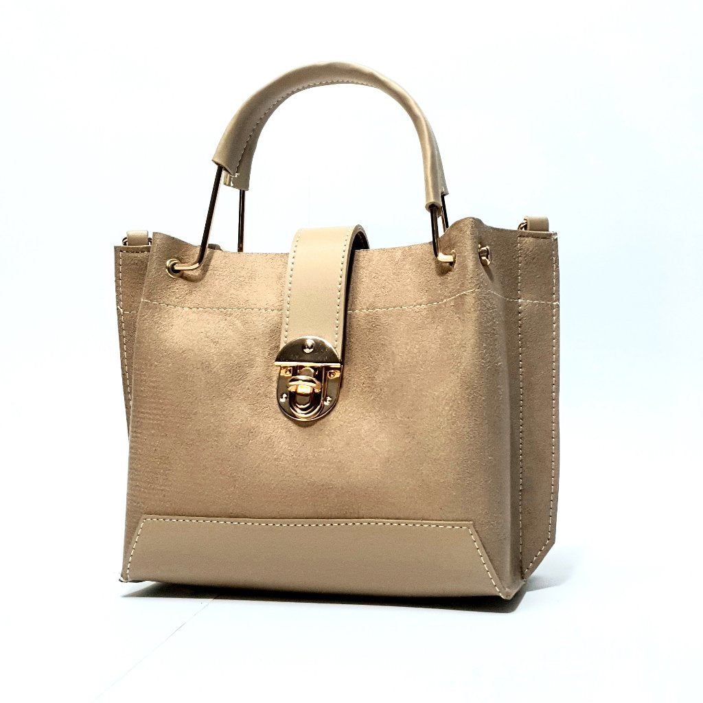 Suede Handbag Beige