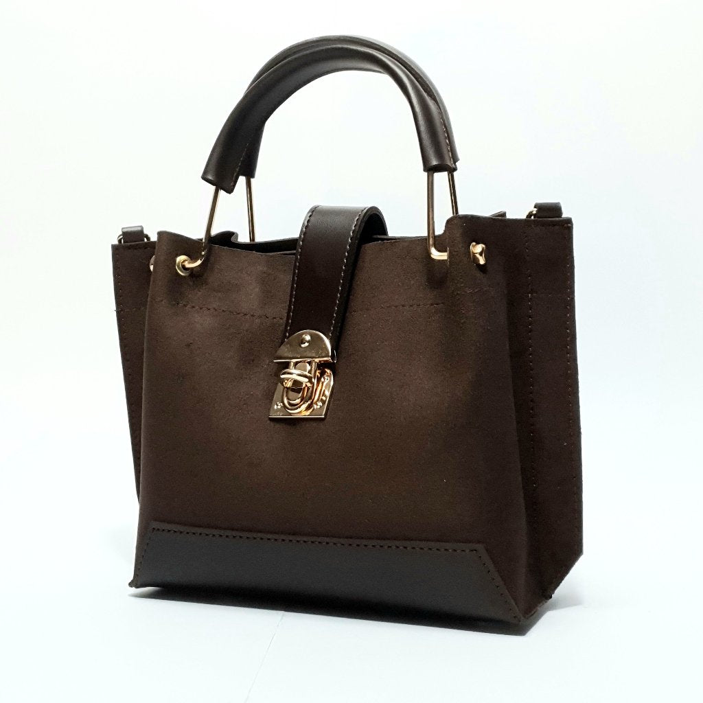 Suede Handbag Brown
